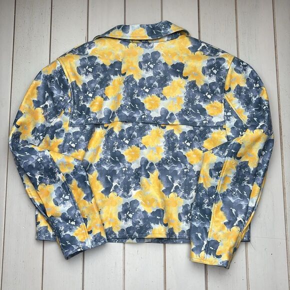Cropped Floral Yellow and Blue Trench - Picture 6 of 13